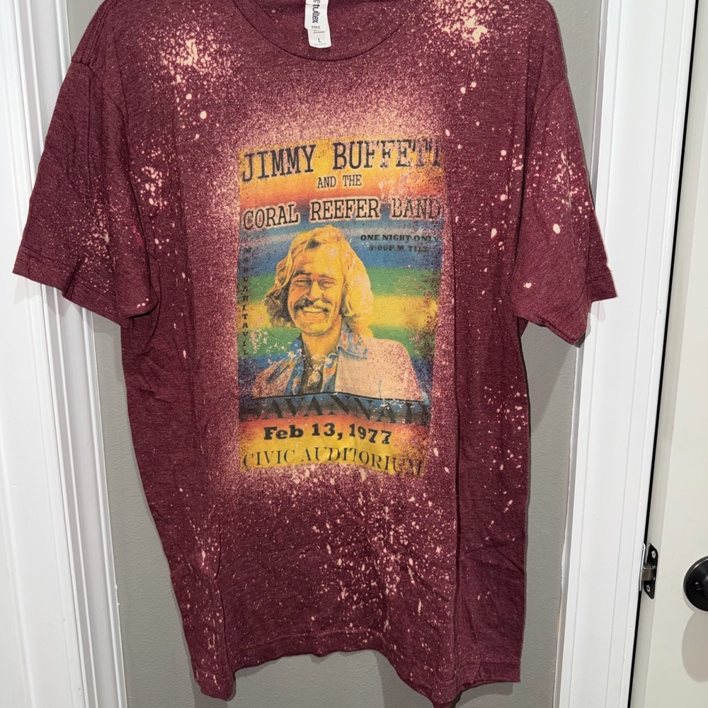 Graphic Short Sleeve Tee - Burgundy Bleach Splatter